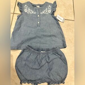 Carter's Blue Denim Baby Outfit